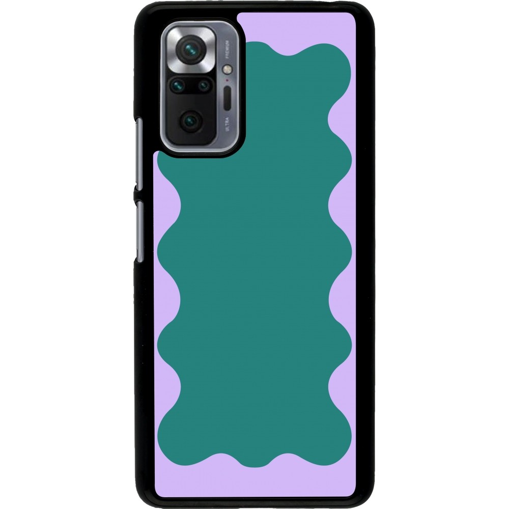 Xiaomi Redmi Note 10 Pro Case Hülle - Wavy Rectangle Green Purple