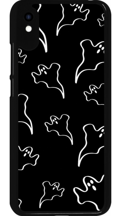 Xiaomi Redmi 9A Case Hülle - Halloween 2024 black and white ghosts