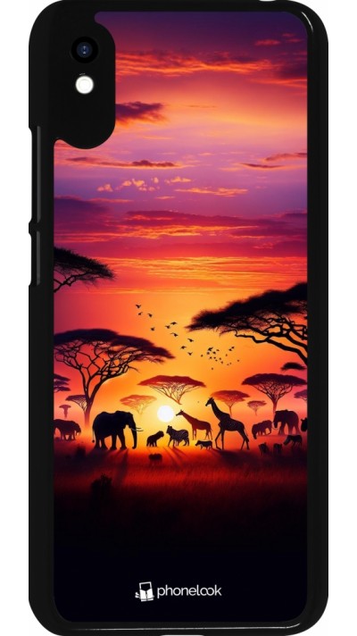 Xiaomi Redmi 9A Case Hülle - Safari Sonnenuntergang Wildtiere