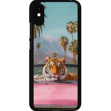 Xiaomi Redmi 9A Case Hülle - Tiger Auto rosa