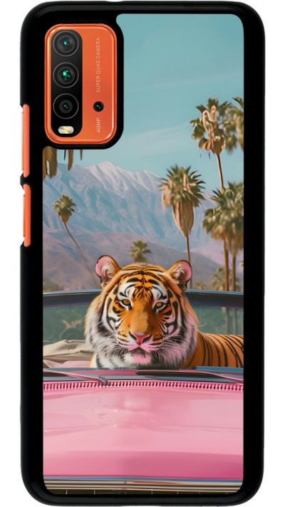 Xiaomi Redmi 9T Case Hülle - Tiger Auto rosa