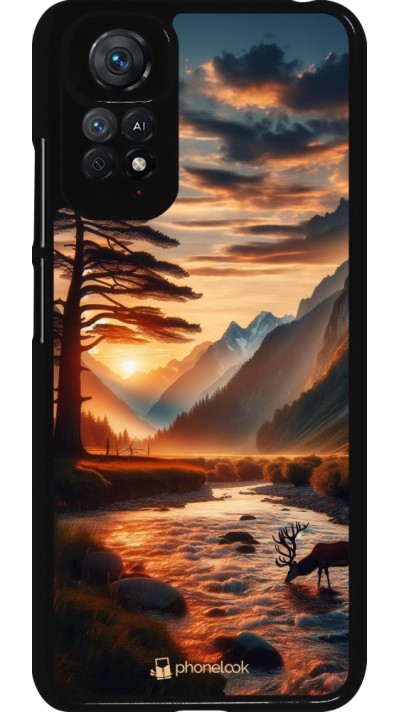 Xiaomi Redmi Note 11 / 11S Case Hülle - Tal Sonnenuntergang Hirsch Baum