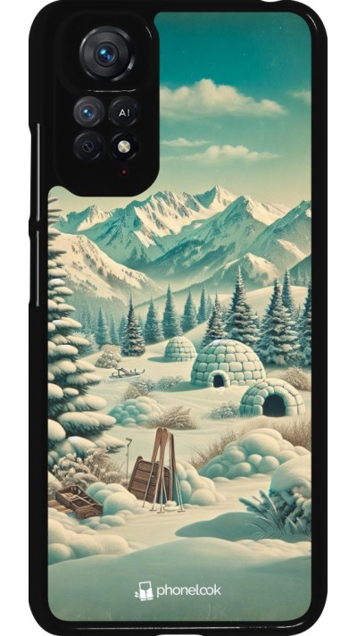 Xiaomi Redmi Note 11 / 11S Case Hülle - Vintage Schneebedeckter Berg Iglu