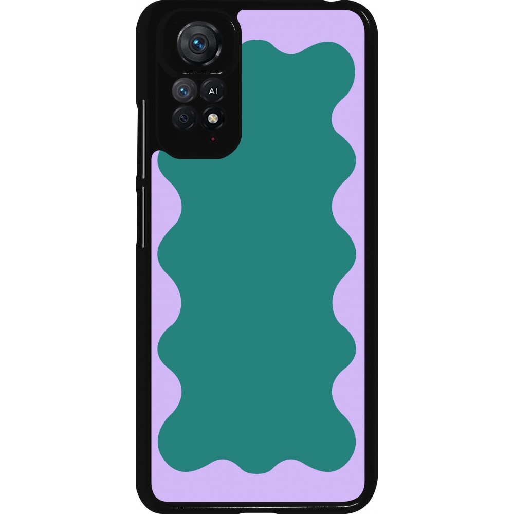 Xiaomi Redmi Note 11 / 11S Case Hülle - Wavy Rectangle Green Purple