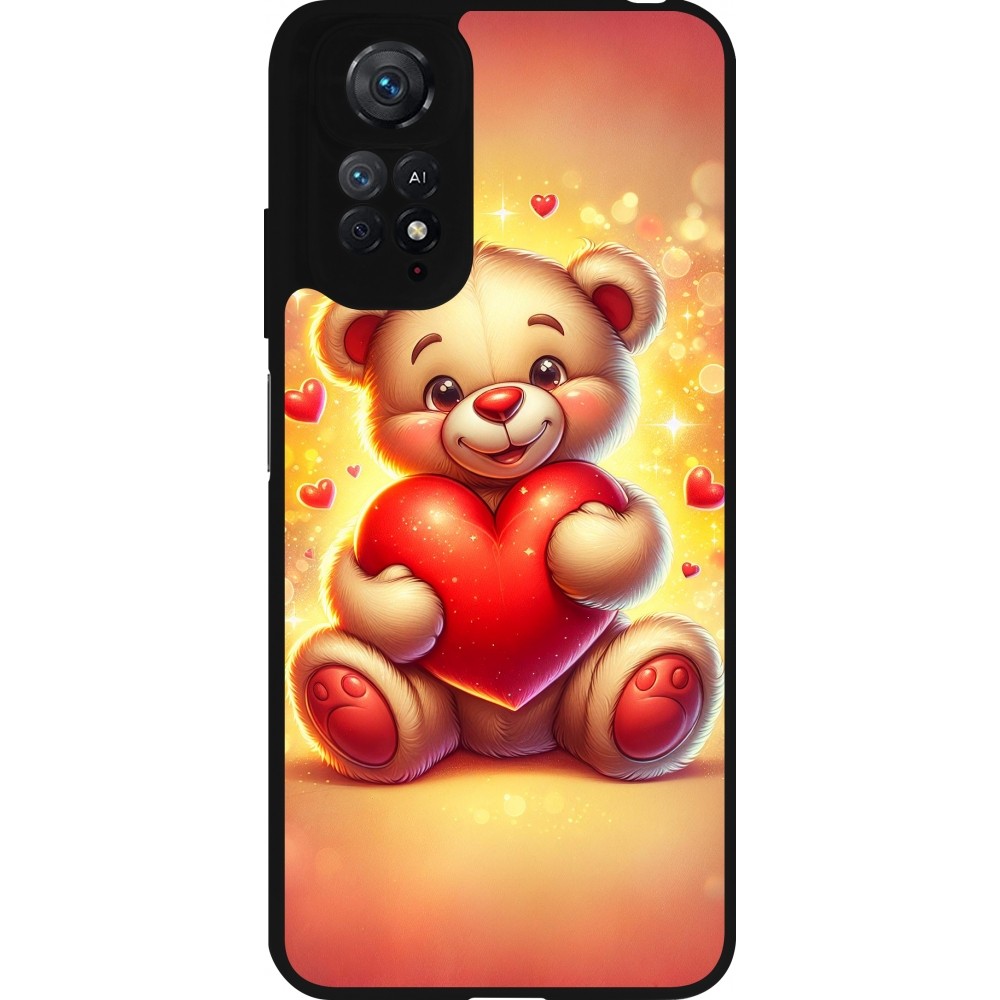 Xiaomi Redmi Note 11 / 11S Case Hülle - Silikon schwarz Valentin 2024 Teddy Liebe