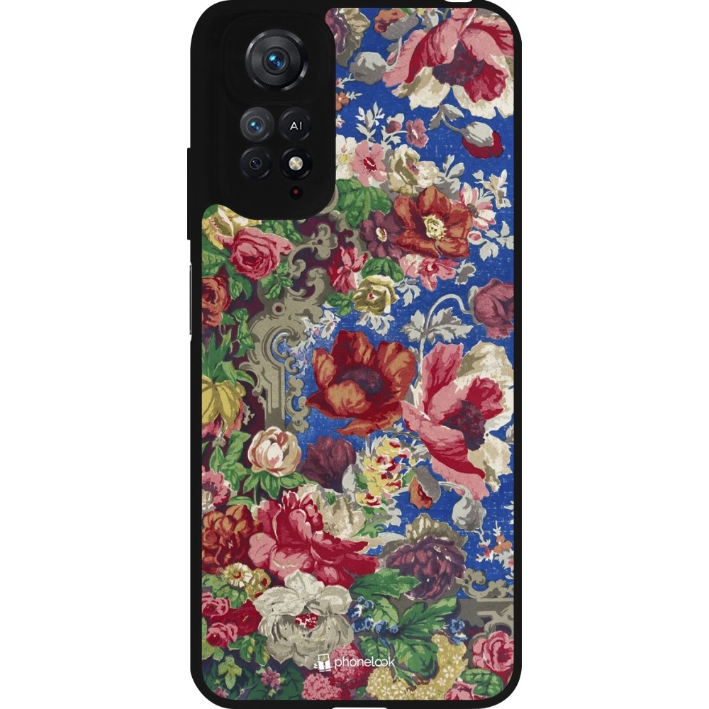 Coque Xiaomi Redmi Note 11 / 11S - Silicone rigide noir Vintage Art Flowers