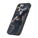 iPhone 12 / 12 Pro Case Hülle - Silikon schwarz Halloween 22 Tattooed Girl