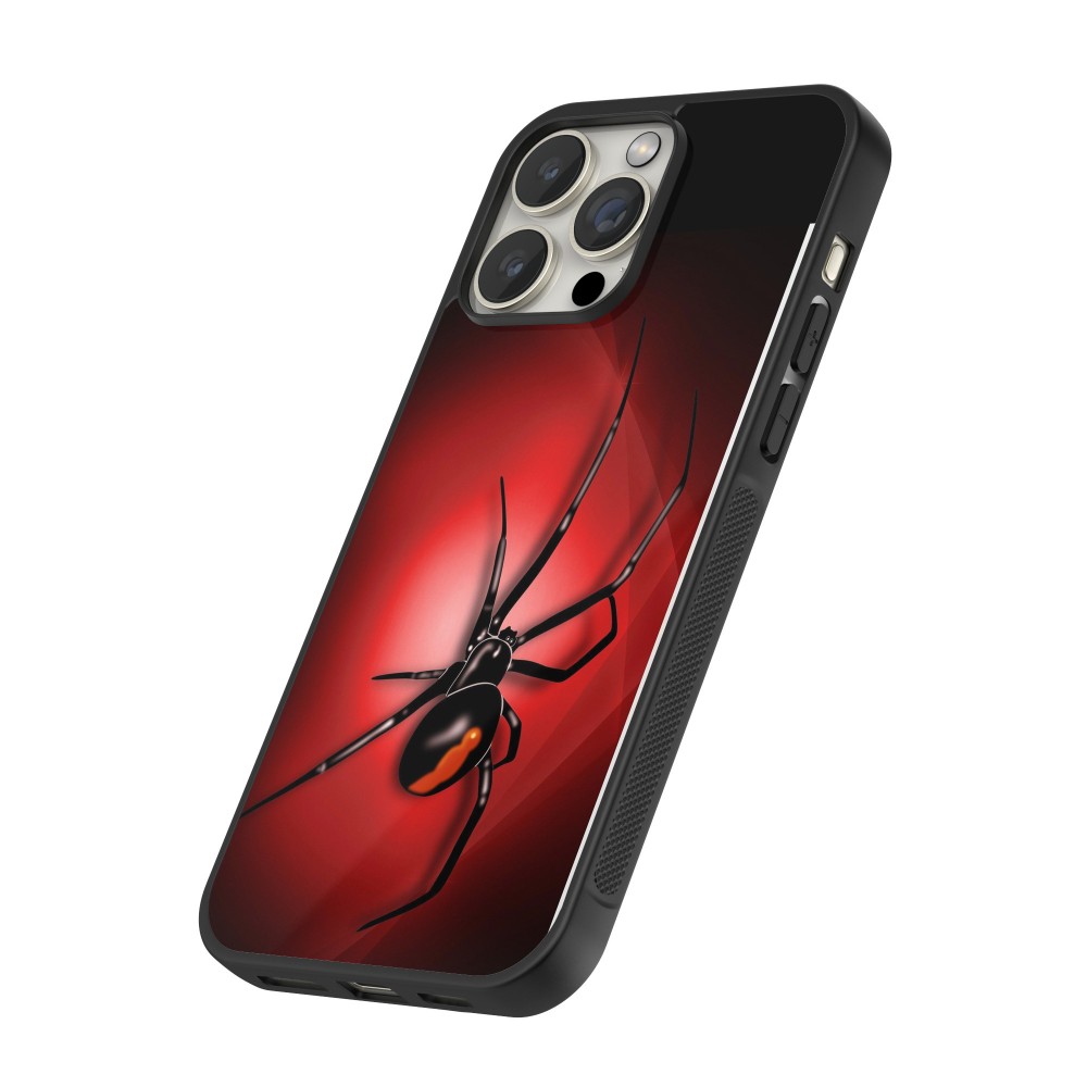 iPhone 12 / 12 Pro Case Hülle - Silikon schwarz Halloween 2023 spider black widow