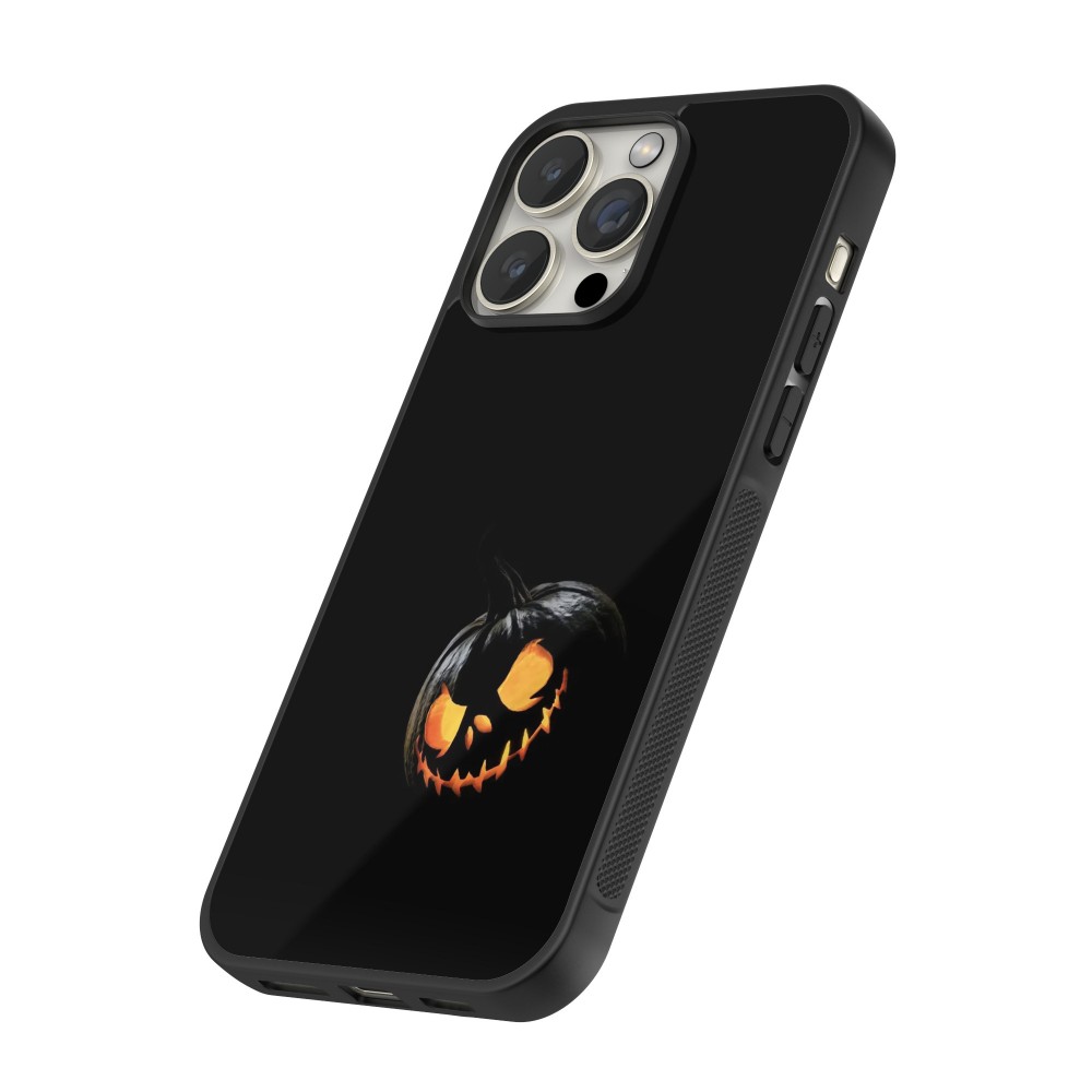 iPhone 12 / 12 Pro Case Hülle - Silikon schwarz Halloween 2023 discreet pumpkin