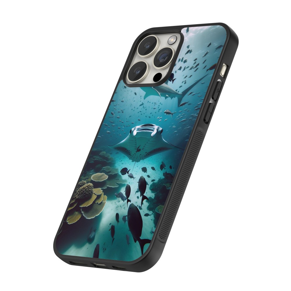 iPhone 12 / 12 Pro Case Hülle - Silikon schwarz Manta Lagune Reinigung