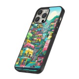 iPhone 12 / 12 Pro Case Hülle - Silikon schwarz Medellin Comuna 13 Kunst