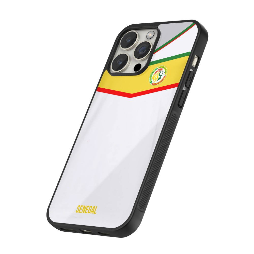 iPhone 15 Pro Max Case Hülle - Silikon schwarz Senegal 2022 personalisierbares Fußballtrikot