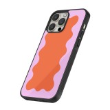 iPhone 15 Pro Max Case Hülle - Silikon schwarz Wavy Rectangle Orange Pink