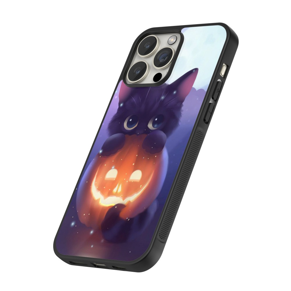 iPhone 15 Pro Case Hülle - Silikon schwarz Halloween 17 15