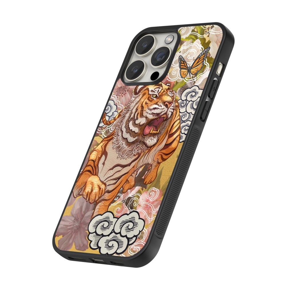 iPhone 16 Pro Max Case Hülle - Silikon schwarz Spring 23 japanese tiger