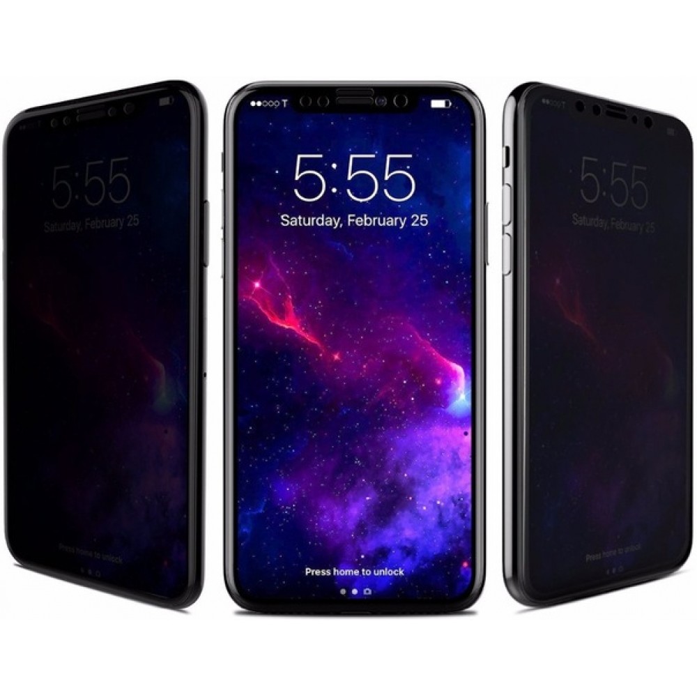 iPhone XR 3D Privacy Anti-Spy Tempered Glass - Bildschirm Schutzglas mit schwarzen Rändern