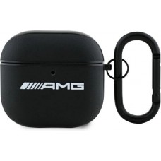 Coque AirPods 4 - AMG cuir véritable avec mousqueton intégré - Noir