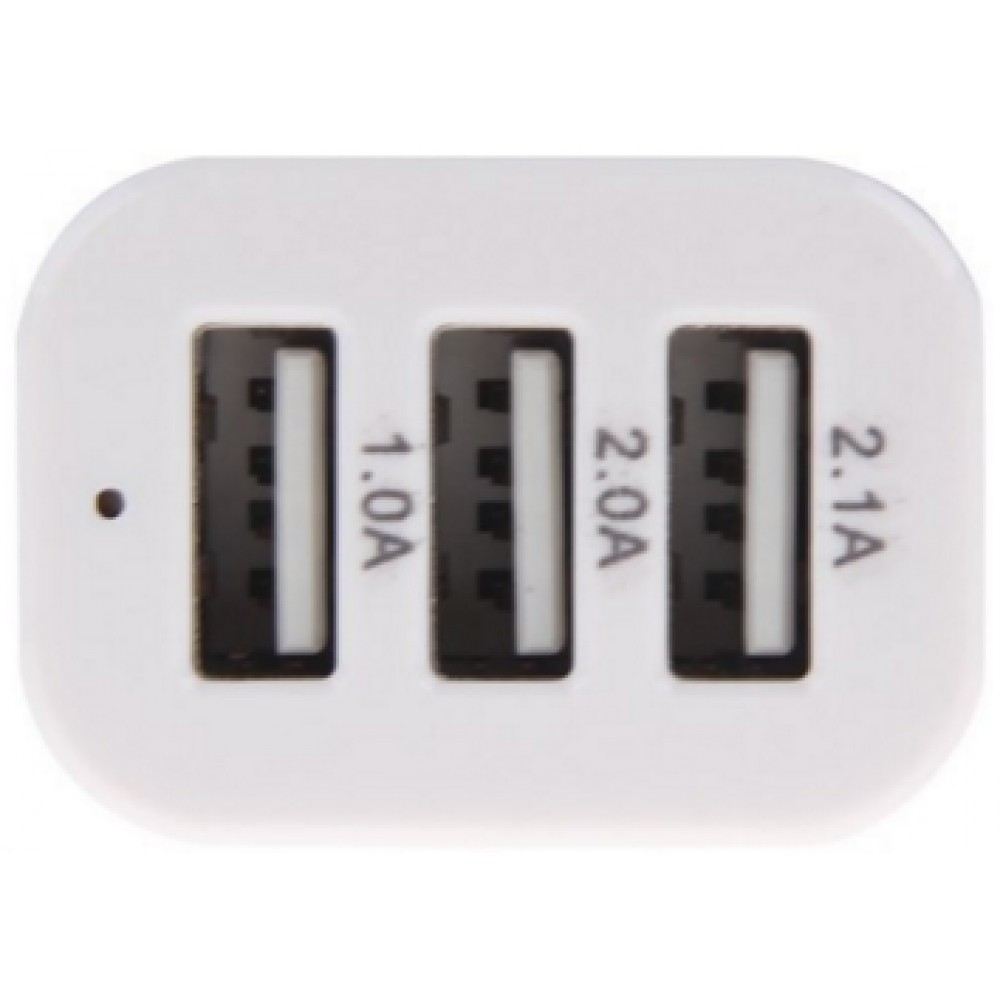 Auto Zigarettenanzünder 3-Port Lade-Adapter - KFZ Multiport 3x USB-A Anschluss - Silber