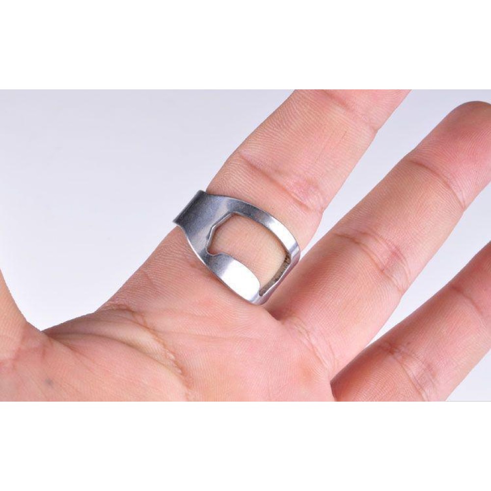 Universal Fingerring mit integriertem Flaschenöffner für Partys/Fun - Silber