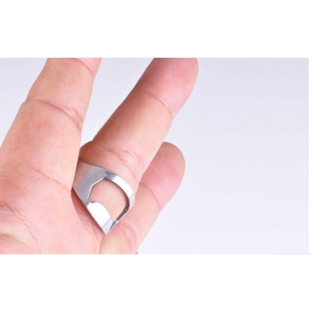 Universal Fingerring mit integriertem Flaschenöffner für Partys/Fun - Silber