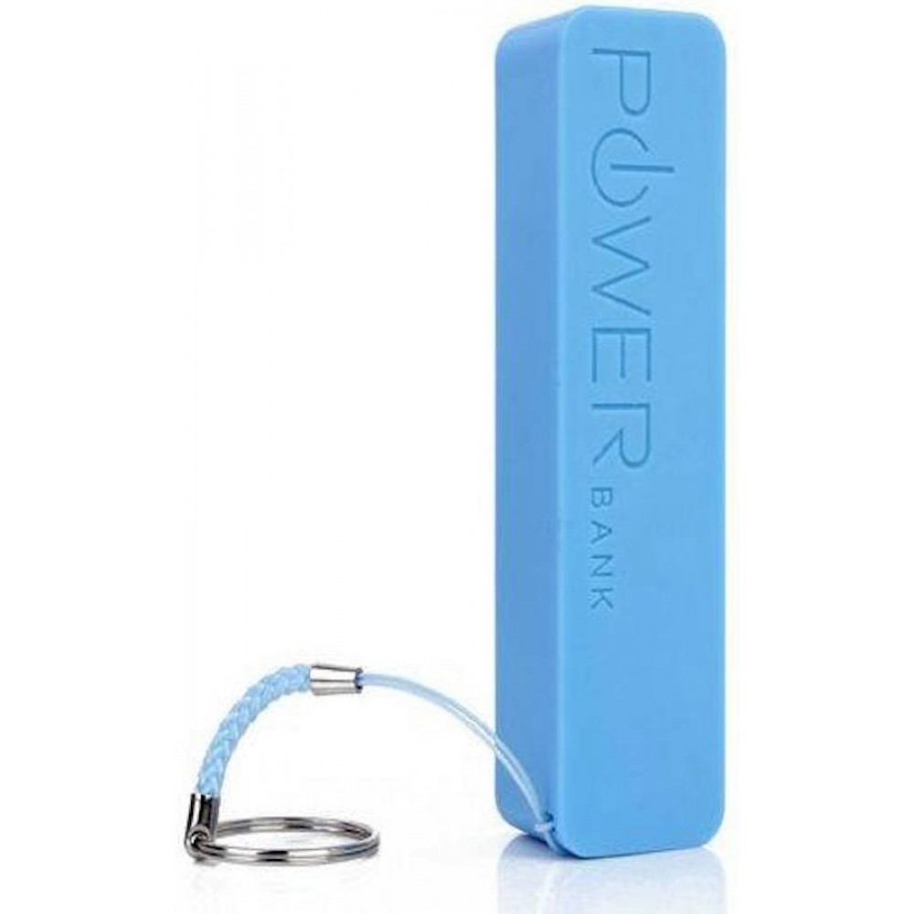 Batterie portable et compacte - Capacité de 2'600 mAh Sortie USB-A porte-clé - Bleu