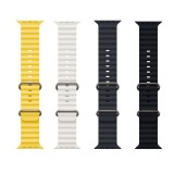 Gummi Silikon Armband gewellt - Weiss - Apple Watch Ultra 49 mm