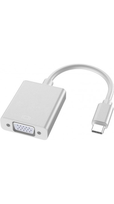 Câble adaptateur USB-C à VGA (1080p) converteur support hot plug-in - Argent