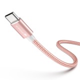 Ladekabel (1.5 m) USB-C auf USB-C - Nylon PhoneLook - Hellrosa
