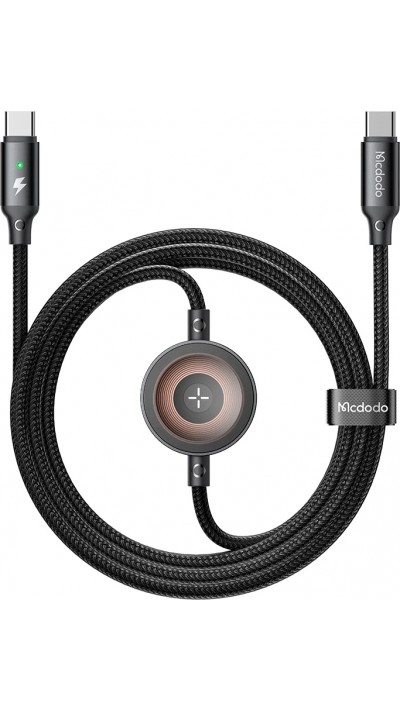 Câble (1.5 m) 2 en 1 USB-C vers Apple Watch et USB-C (60W) - Mcdodo - iPhone & Apple Watch