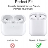 AirPods 1 / 2 Case Hülle - Silikon Gel durchsichtig mit Karabiner - Transparent