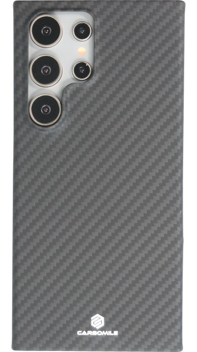 Samsung Galaxy S24 Ultra Case Hülle - Carbomile Schutzcase aus echtem Aramid Carbonfaser - Schwarz