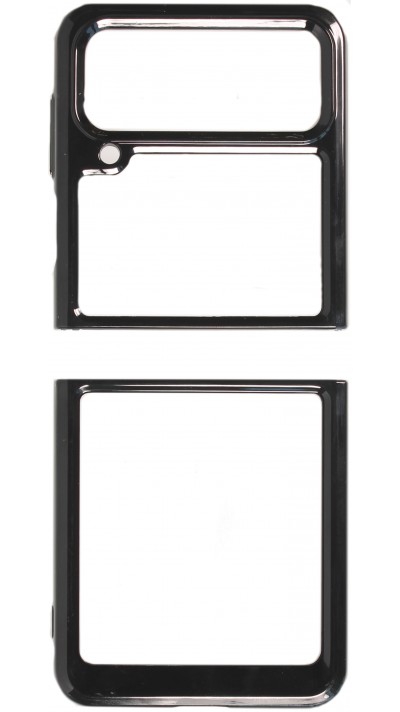 Galaxy Z Flip4 Case Hülle - Premium hybrid Schutzhülle / Shell Glass Bumper Shockproof - Schwarz