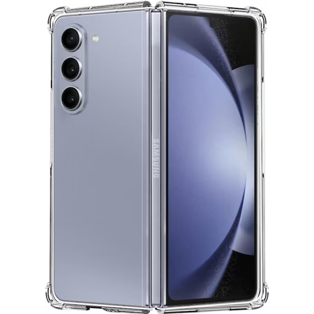 Case Hülle Samsung Galaxy Z Fold5 - Gummi Transparent Gel Bumper mit extra Schutz für Ecken Antischock