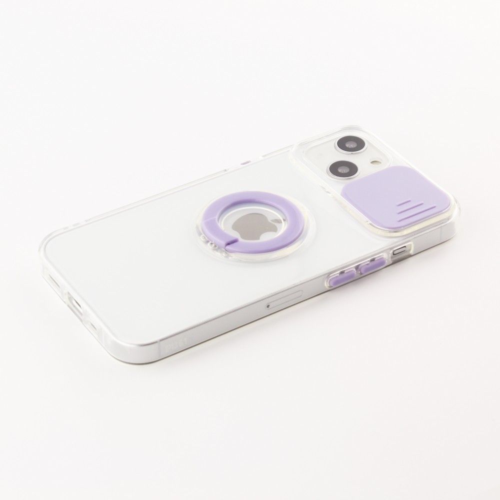 iPhone 14 Plus Case Hülle - mit Kamera-Slider und Ring - Violett