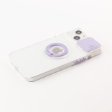 iPhone 14 Plus Case Hülle - mit Kamera-Slider und Ring - Violett