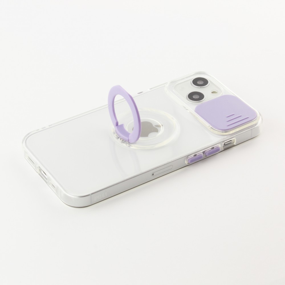 iPhone 14 Plus Case Hülle - mit Kamera-Slider und Ring - Violett