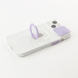 iPhone 14 Plus Case Hülle - mit Kamera-Slider und Ring - Violett