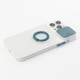 iPhone 13 Pro Max Case Hülle - mit Kamera-Slider und Ring - Dunkelgrün