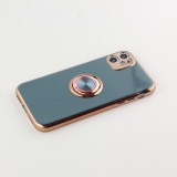 Hülle iPhone 13 Pro - Gummi Bronze mit Ring grau grün