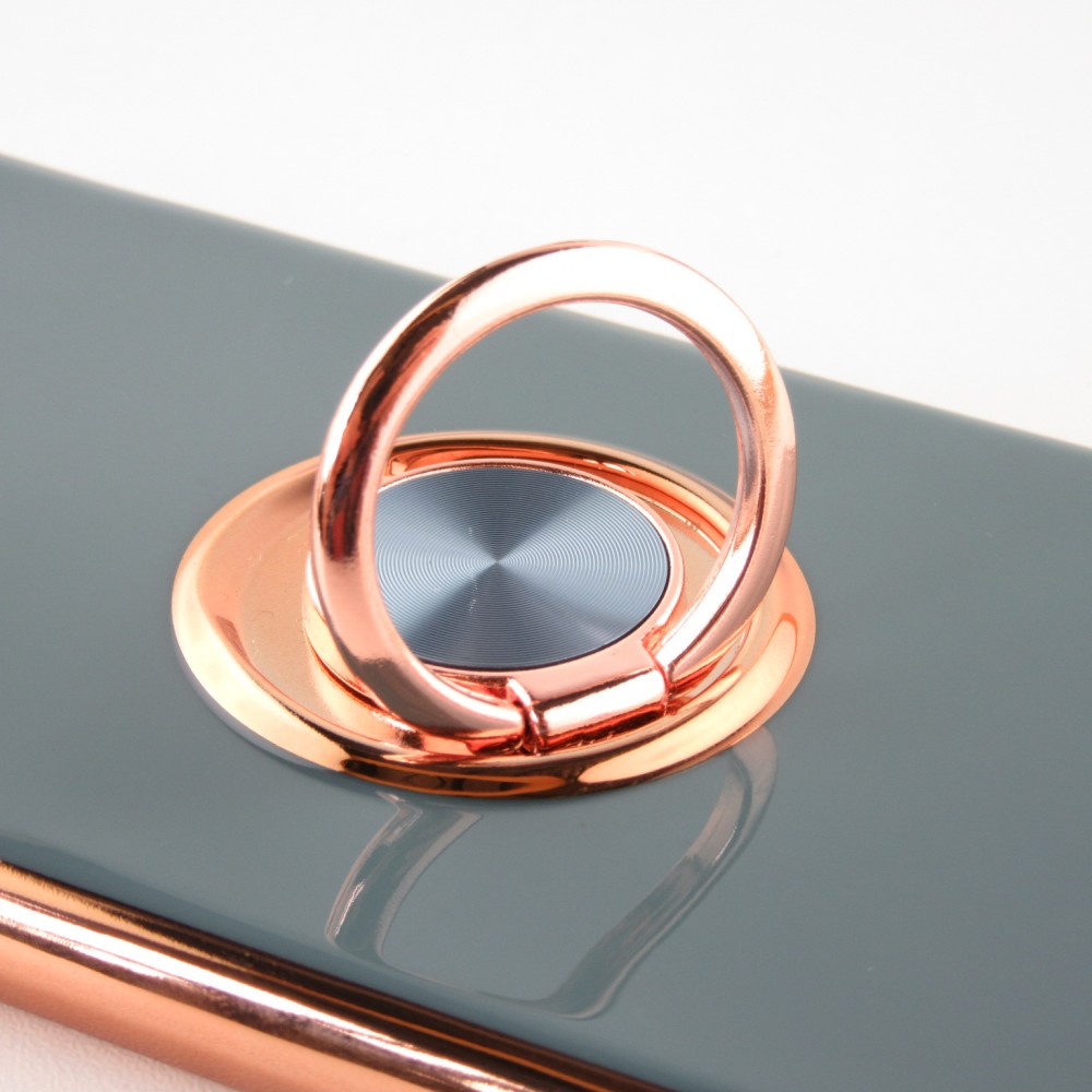 Hülle iPhone 13 Pro - Gummi Bronze mit Ring grau grün