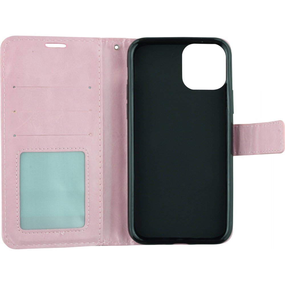 Hülle iPhone 16 Pro - Premium Flip Leder Tasche - Hellrosa