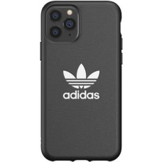 iPhone 13 Pro Max Case Hülle - Adidas Kunstleder mit geprägtem weißem Logo - Schwarz