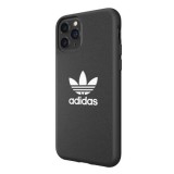 iPhone 13 Pro Max Case Hülle - Adidas Kunstleder mit geprägtem weißem Logo - Schwarz