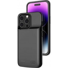 iPhone Case Hülle - Gummi Silikon integrierte 4800mAh Power Bank - Schwarz