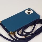 iPhone 13 Case Hülle - Bio Eco-Friendly Vegan mit Handykette Necklace blau