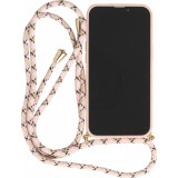 Hülle iPhone 13 mini - Bio Eco-Friendly Vegan mit Handykette Necklace - Rosa