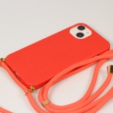 iPhone 15 Case Hülle - Bio Eco-Friendly Vegan mit Handykette Necklace - Rot