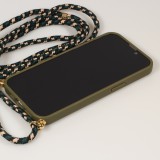 Hülle iPhone 13 mini - Bio Eco-Friendly Vegan mit Handykette Necklace - Dunkelgrün