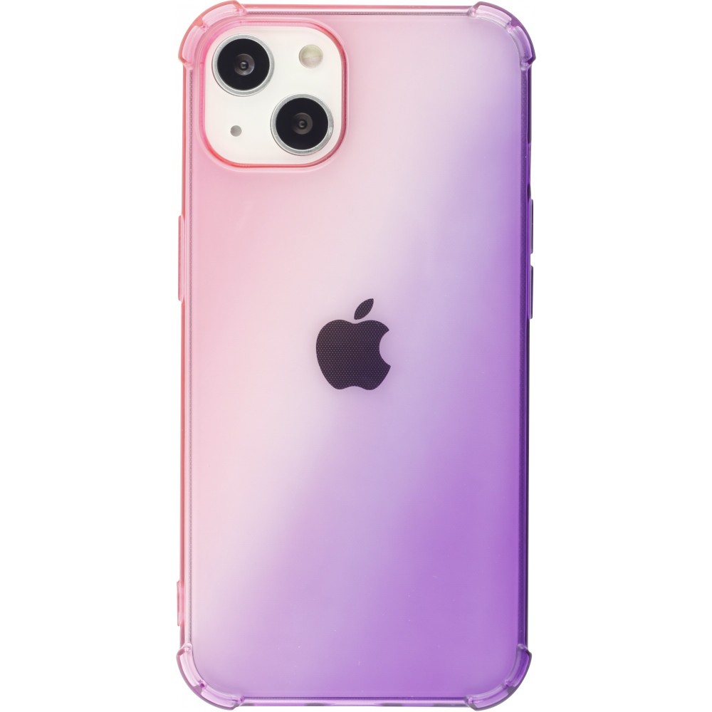 Coque iPhone 14 - Bumper Rainbow Silicone anti-choc avec bords protégés -  rose - Violet