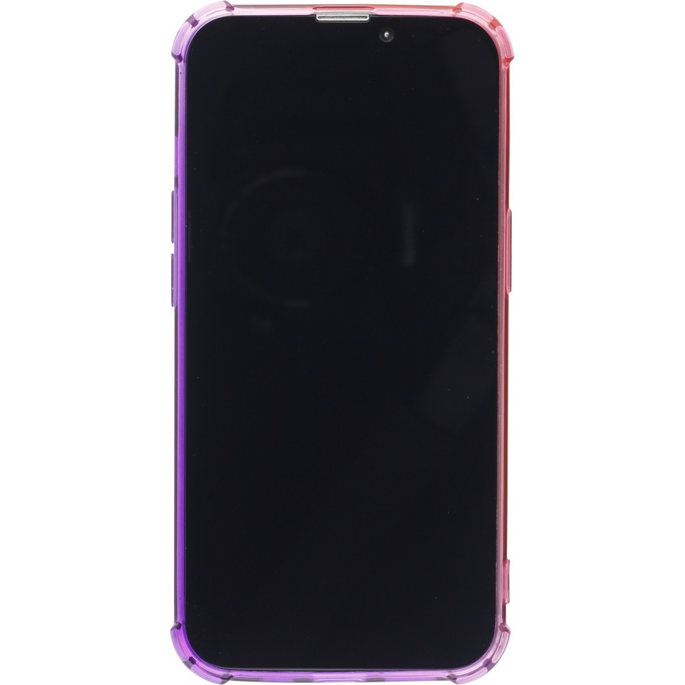 Coque iPhone 14 - Bumper Rainbow Silicone anti-choc avec bords protégés -  rose - Violet